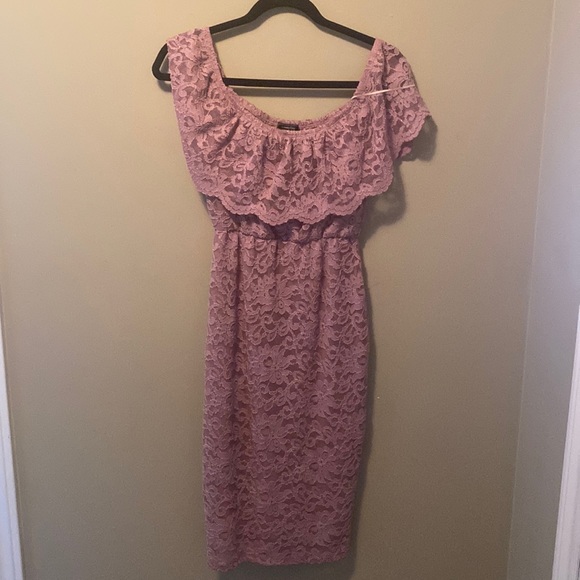 Lilac lace off the shoulder dress - Picture 1 of 1